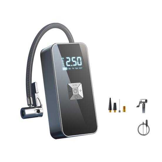 Накачка шин Портативный воздушный компрессор с фонариком Цифровой дисплей Манометр для шин Беспроводной электрический велосипедный насос