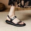 Ladies Shoes On Sale 2024 New Fashion Buckle Women's Sandals Summer Solid Outdoor Flat Casual Women Beach Sandalias Zapatos