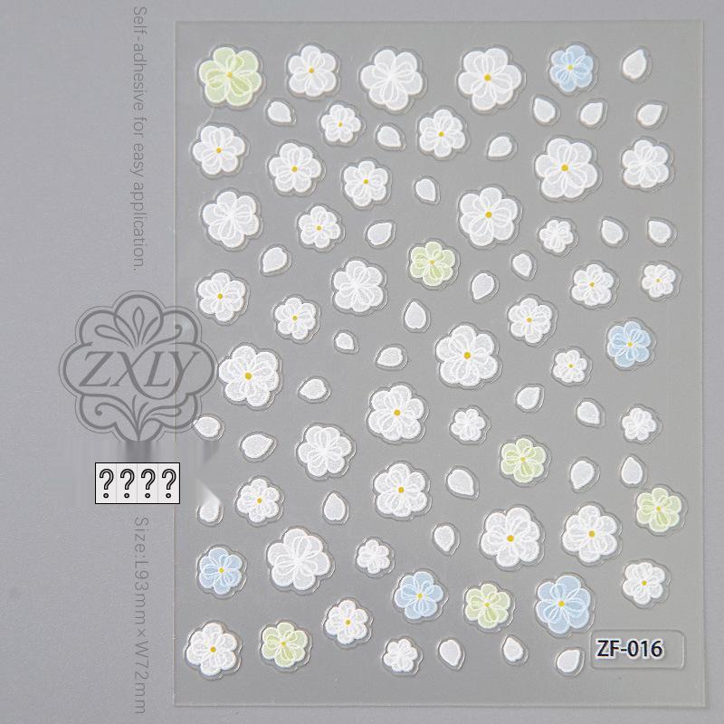 Daisy Energetic White Flower Nail Stickers: High-Value Manicure, Stylish and Chic.