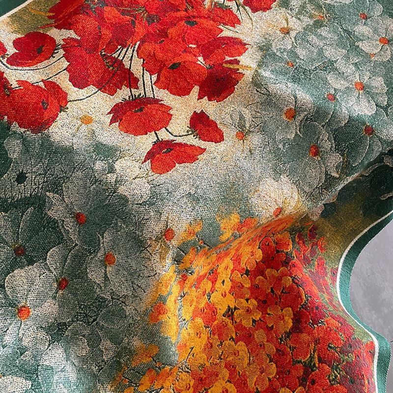 Fashion Imitation Cashmere Scarf Women's Ginkgo Biloba Double-sided Thickened Scarf In Autumn and Winter To Keep Warm Shawl