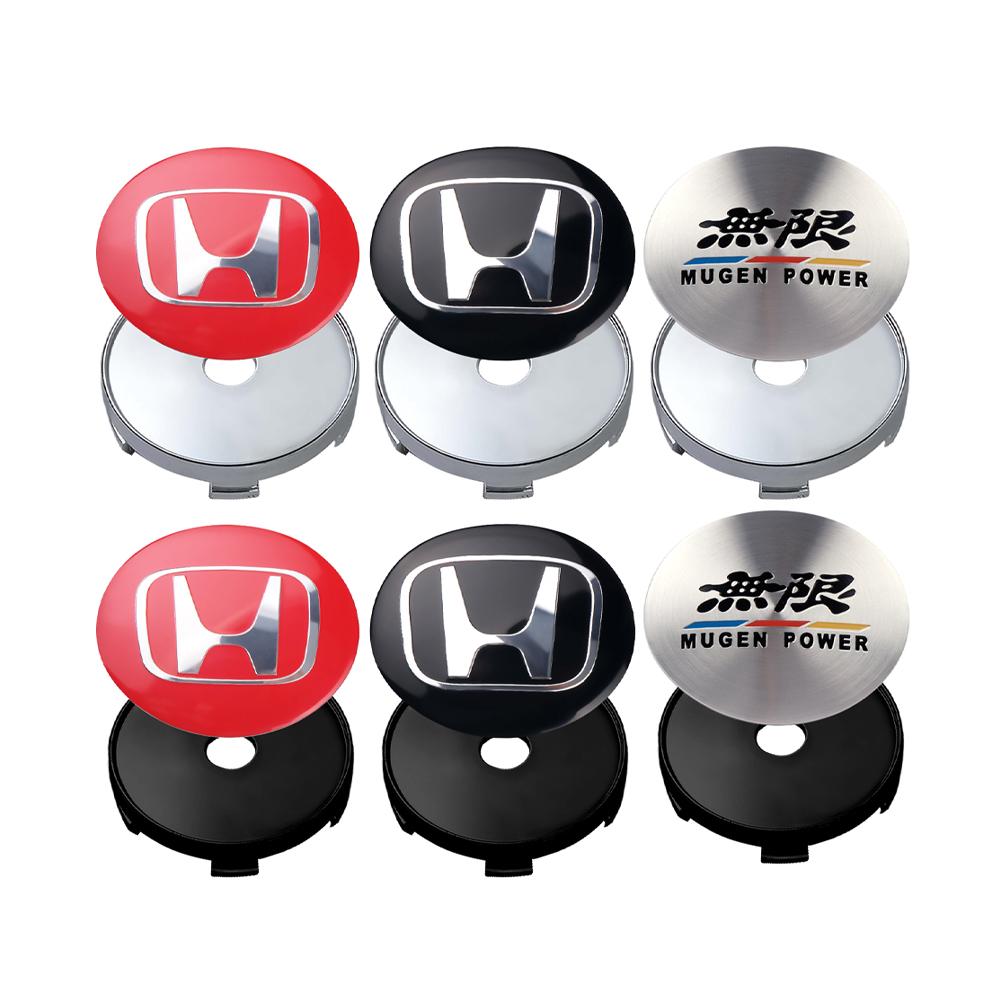 4pcs 56/60MM Car Wheel Center Hub Cap Stickers Tire Rim Covers Auto Accessories For Honda CIVIC Mugen Type R Type S Si RR XR-V