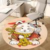 1pc Anime Cat with Gold Coin Round Carpet - Office Chair Mat, Non-Slip Rug for Home Decor, Seasonal Gift, Suitable for Office, Living Room, Bedroom, G