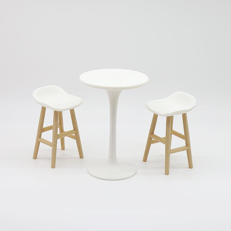 Миниатюрная кукольная мебель, игрушки, модель круглого стола на высоких ножках и барного стула для реалистичной декорации сцены жизни