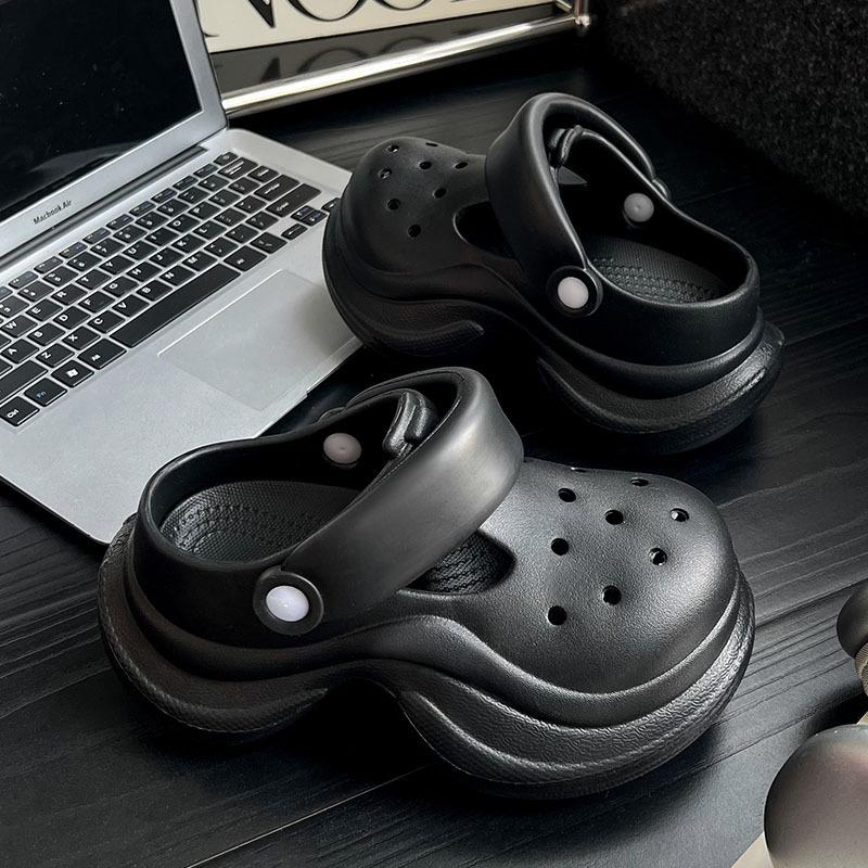 2025 новые туфли на платформе с муффиновым каблуком женские Мэри Джейн милые мультяшные пляжные нескользящие для улицы с закрытым носком крутые шлепанцы