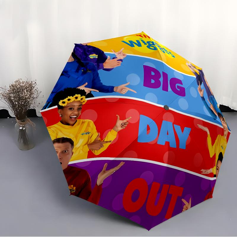 Printed The Wiggles Printed Folding Umbrella,Outdoor,Leisure,And Travel Umbrella,Durable Umbrella Fabric,Birthday And Holiday Gift