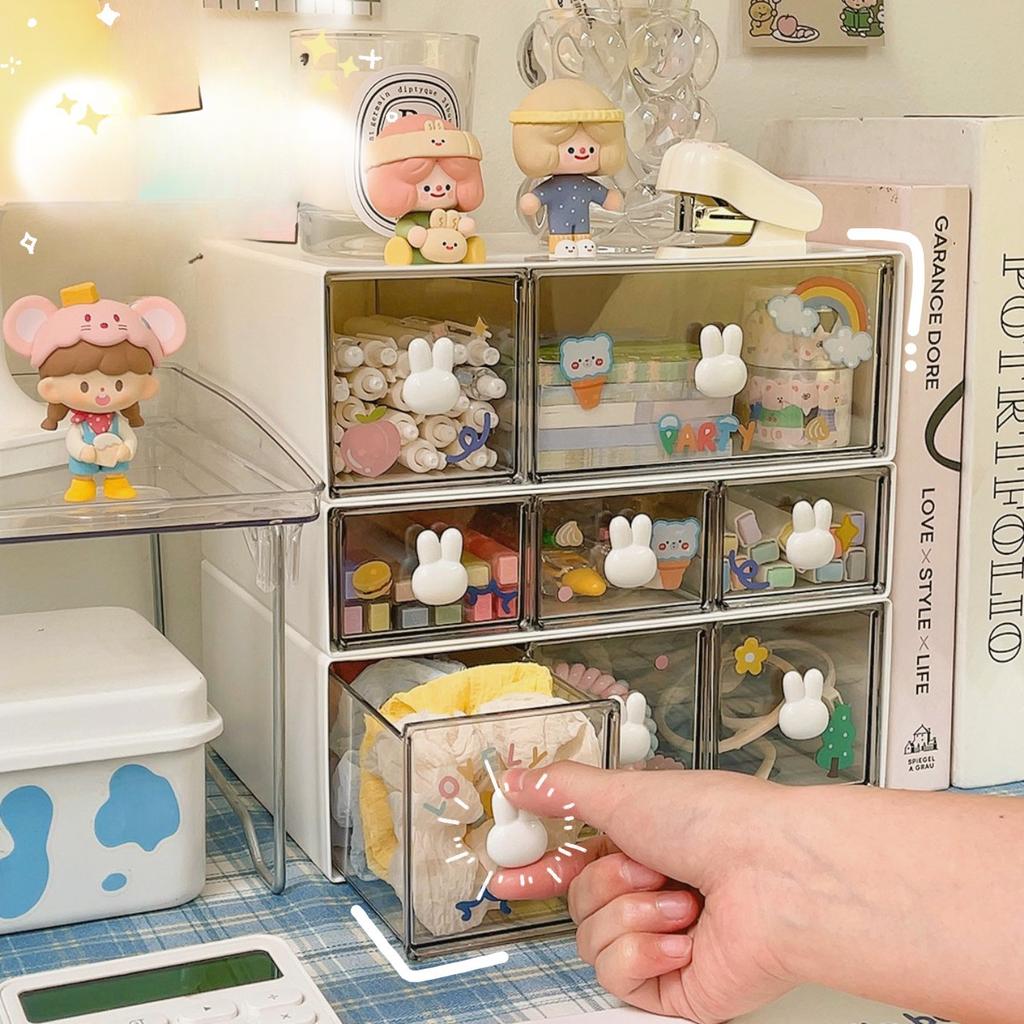 Милый ящик для хранения на рабочем столе, студенческий стол, прозрачная полка, косметика, канцелярские принадлежности