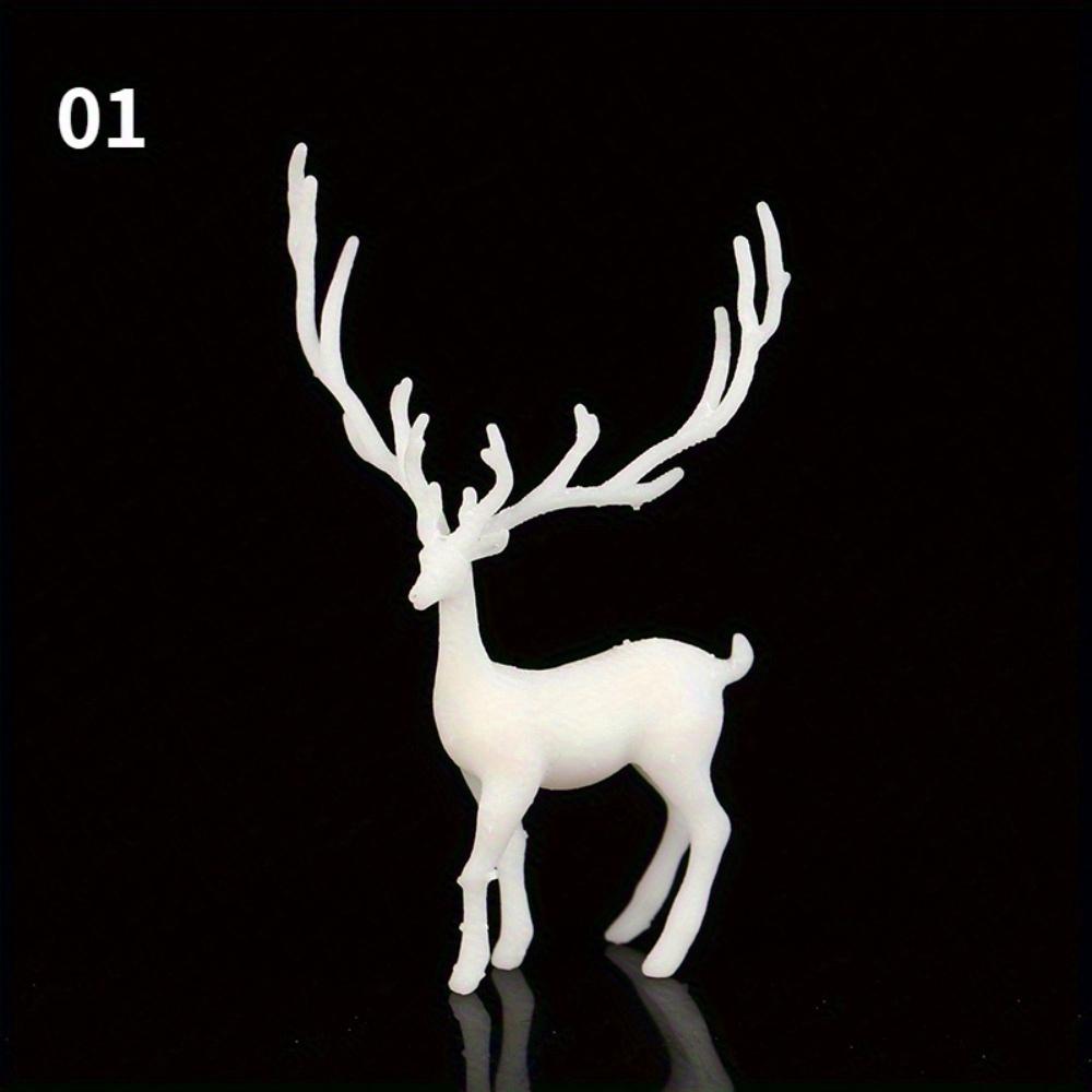 1 шт. Мини смоляной кристалл олень рождественский лес лось белый десертный стол декор веселого рождественского декора для дома