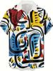 Street Graffiti Art Retro Pattern 3D Print Men'S Casual Shirt Fashionable Individual Hip-Hop Rock Street Hawaiian Shirt