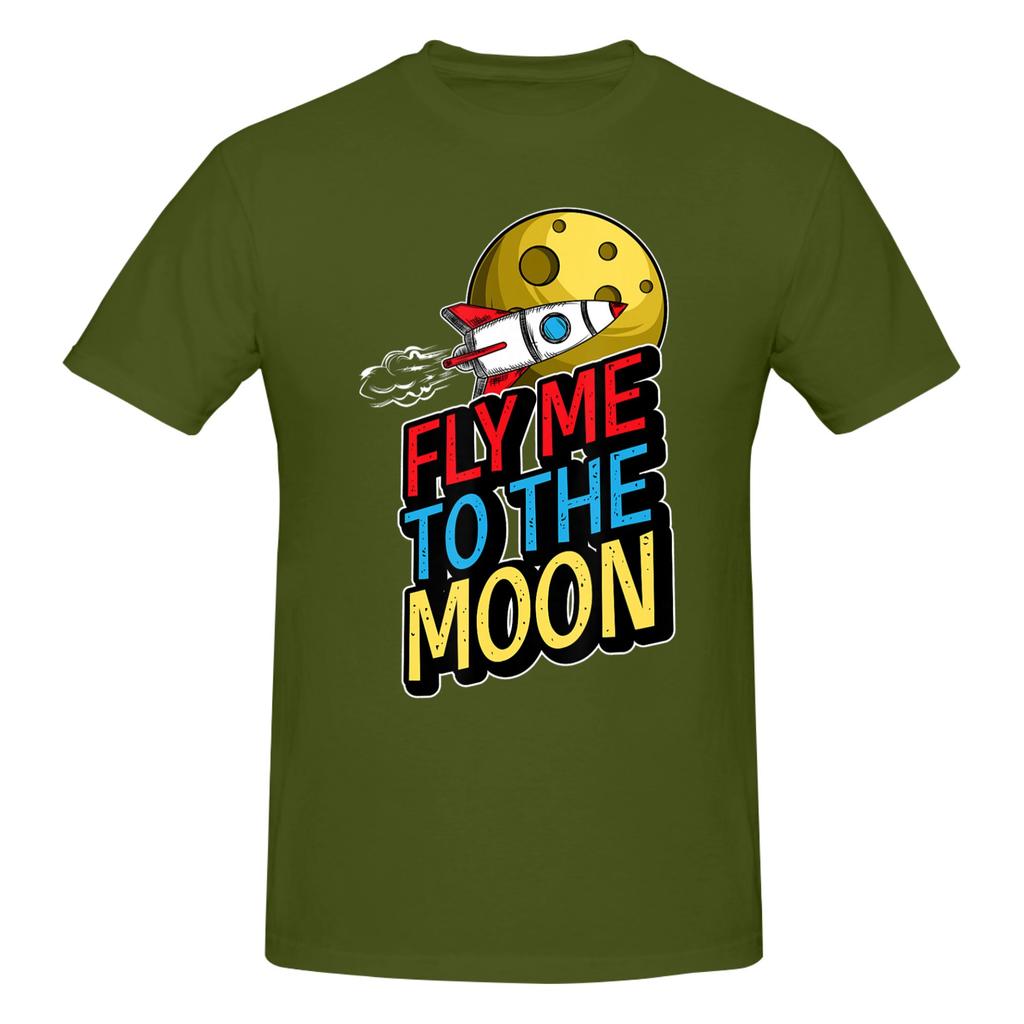 1 Piece Astronaut Funny Graphic 100 Cotton Tshirt Fly To The Moon Tees Tops For Unisex