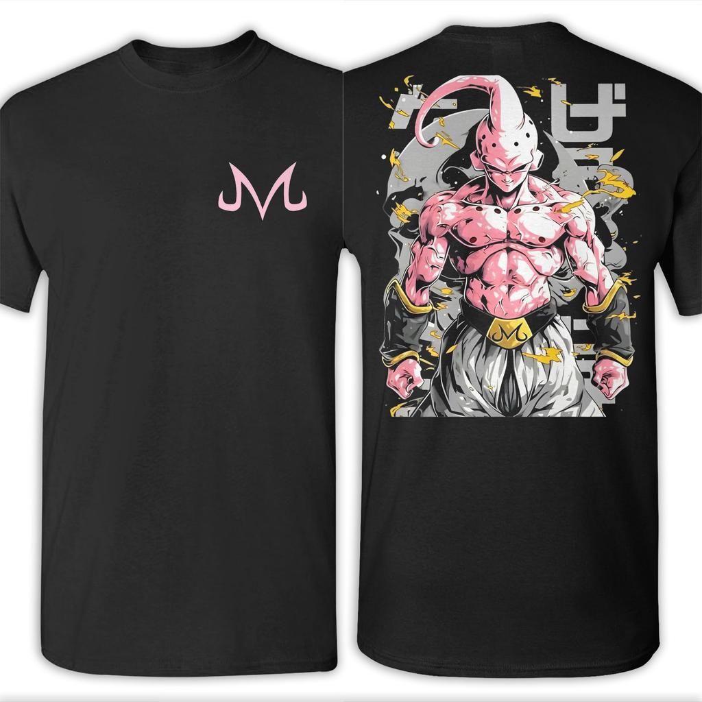 Printed Dragon Ball Majin Buu and Patrick In Gym T-Shirt Men's and Women's Crew Neck Short Sleeve Top Cotton Summer Top T-Shirt