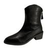 Fashion New Square Toe Woman Ankle Boots Fashion Zippers Ladies Elegant Thick High Heel Short Boots Women Shoes Non-slip Booties 2024