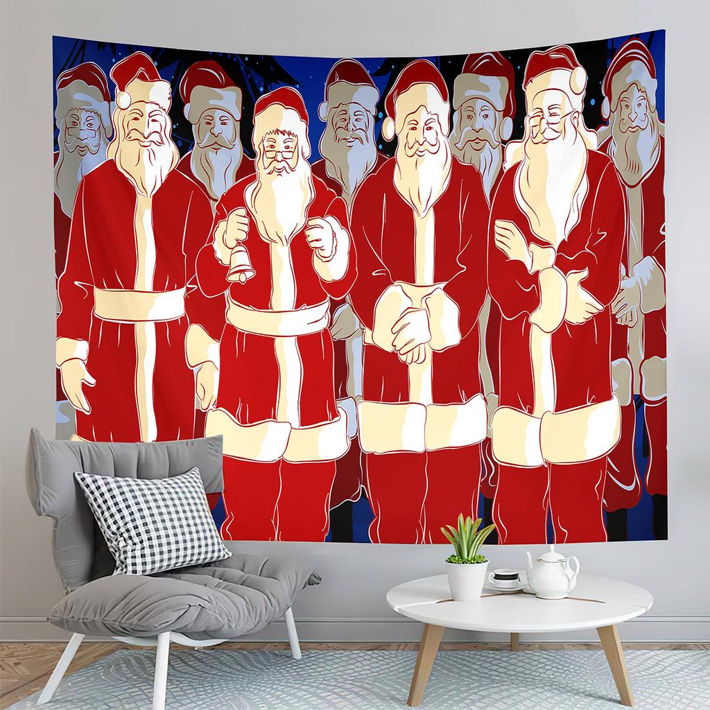 С Рождеством Санта-Клаус печатный узор гобелен для дома, гостиной, спальни, настенное украшение, настенный гобелен