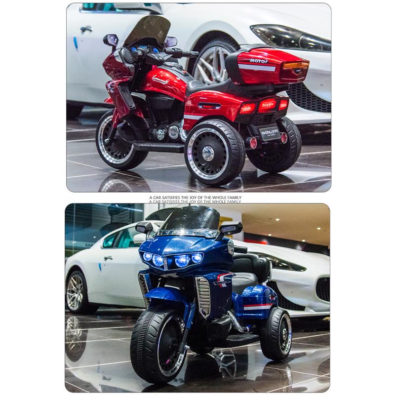 Детский электрический мотоцикл с двойным приводом, трехколесный велосипед, большой игрушечный автомобиль, который может сидеть на детском аккумуляторном мотоцикле