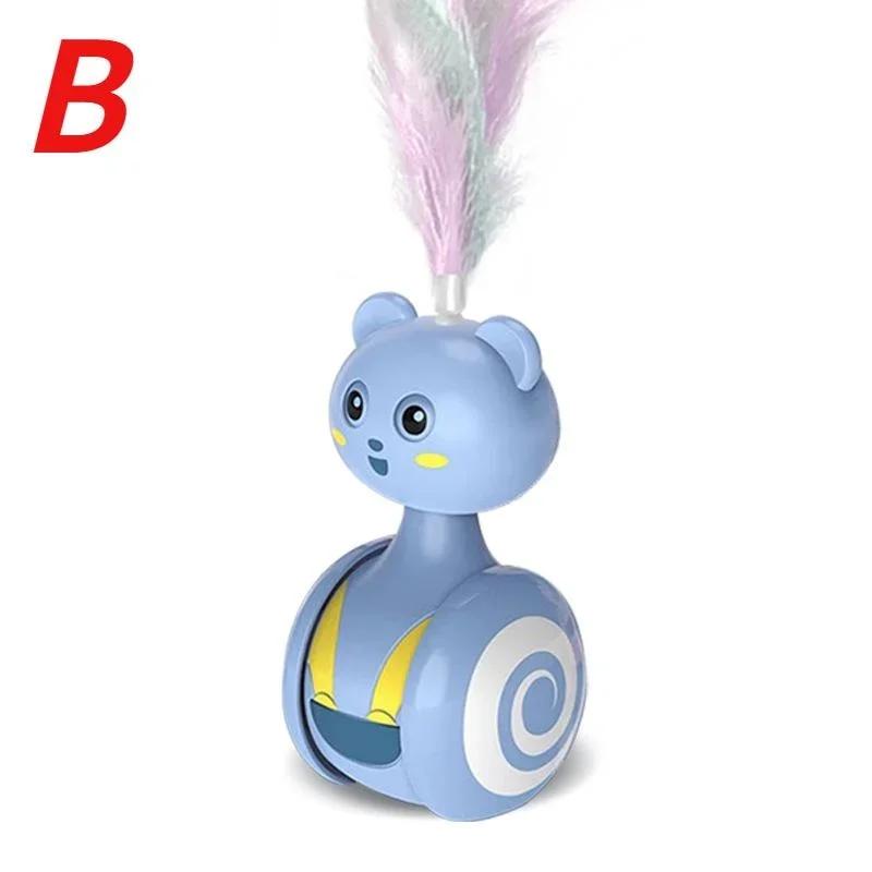 Smart Ball for Cats Toy Self Cat Toy Ball Tumbler Cat Catch Ball Colorful Feather Funny Toys for Cat Accessories Mini Toys