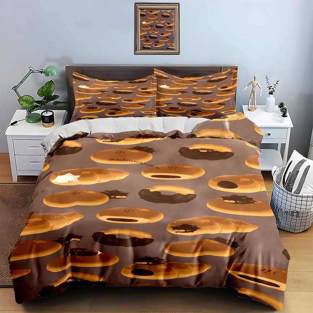 Donut-themed pattern. Bedding Duvet cover sets Duvet covers Pillowcases gifts (1 * Duvet Cover 2 * Pillowcases, without duvet insert)