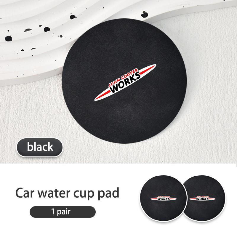 2pcs Universal Car Cup Mat Non-Slip Heat Resistance Waterproof For MINI Cooper Works R56 F56 R53 R60 Clubman JCW Countryman