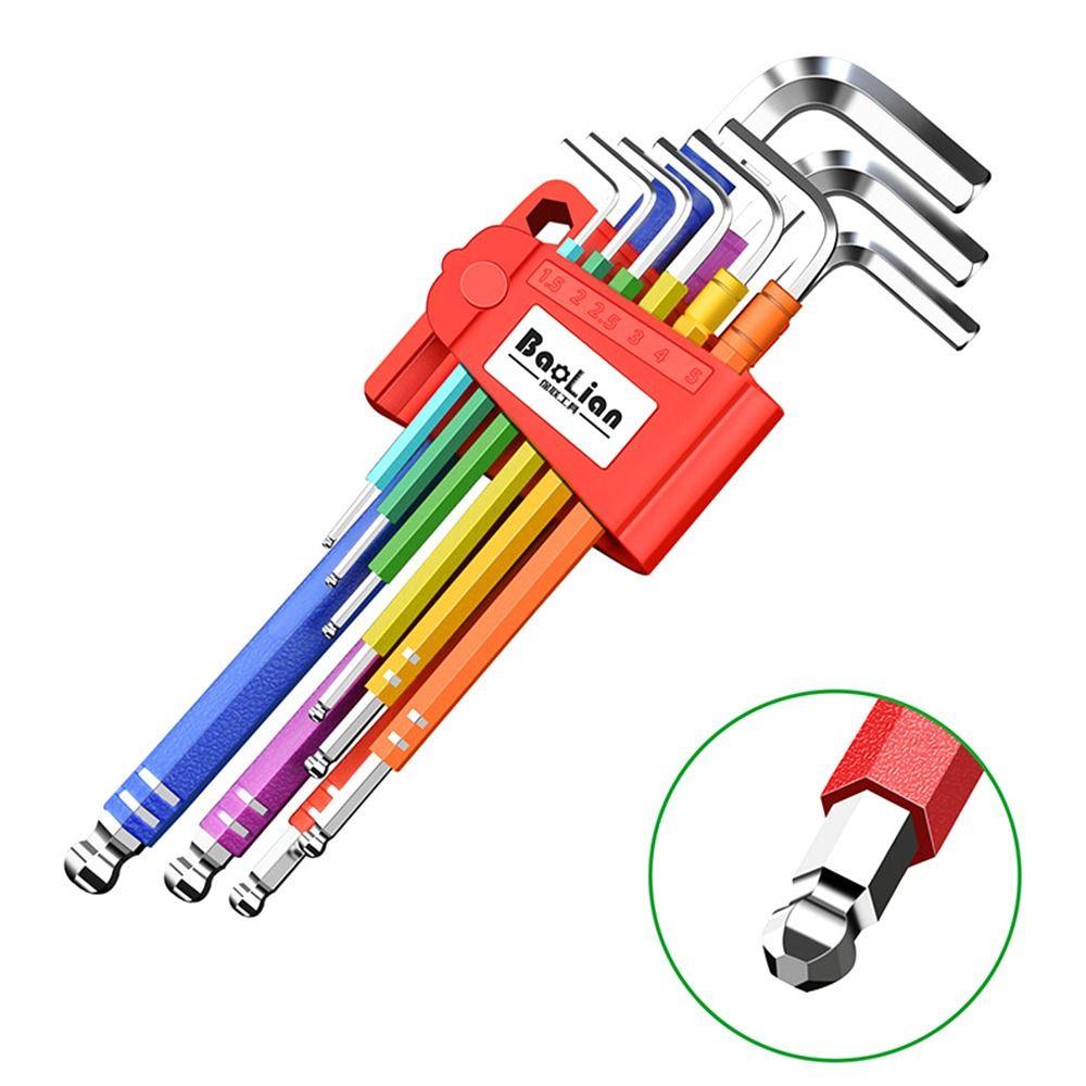 9PCS Ball-End Allen Key Set Color Torx Wrench Set High Quality Bicycle Repair Tool