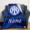 Customiz Name Personality Inter Milan  Blanket Soft &Warm Sofa Office Bed Travel Lunch Break Blanket, Gift Suitable All Seasons
