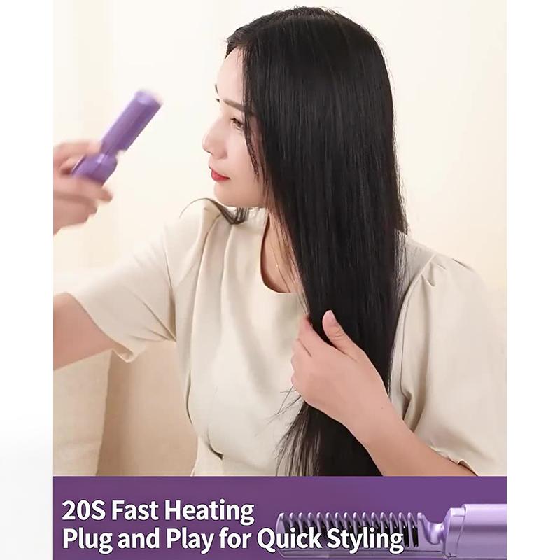 Electric Hair Straightening Comb Curling Brush Multi Use Heated Styling Tool For Home Beauty Routine