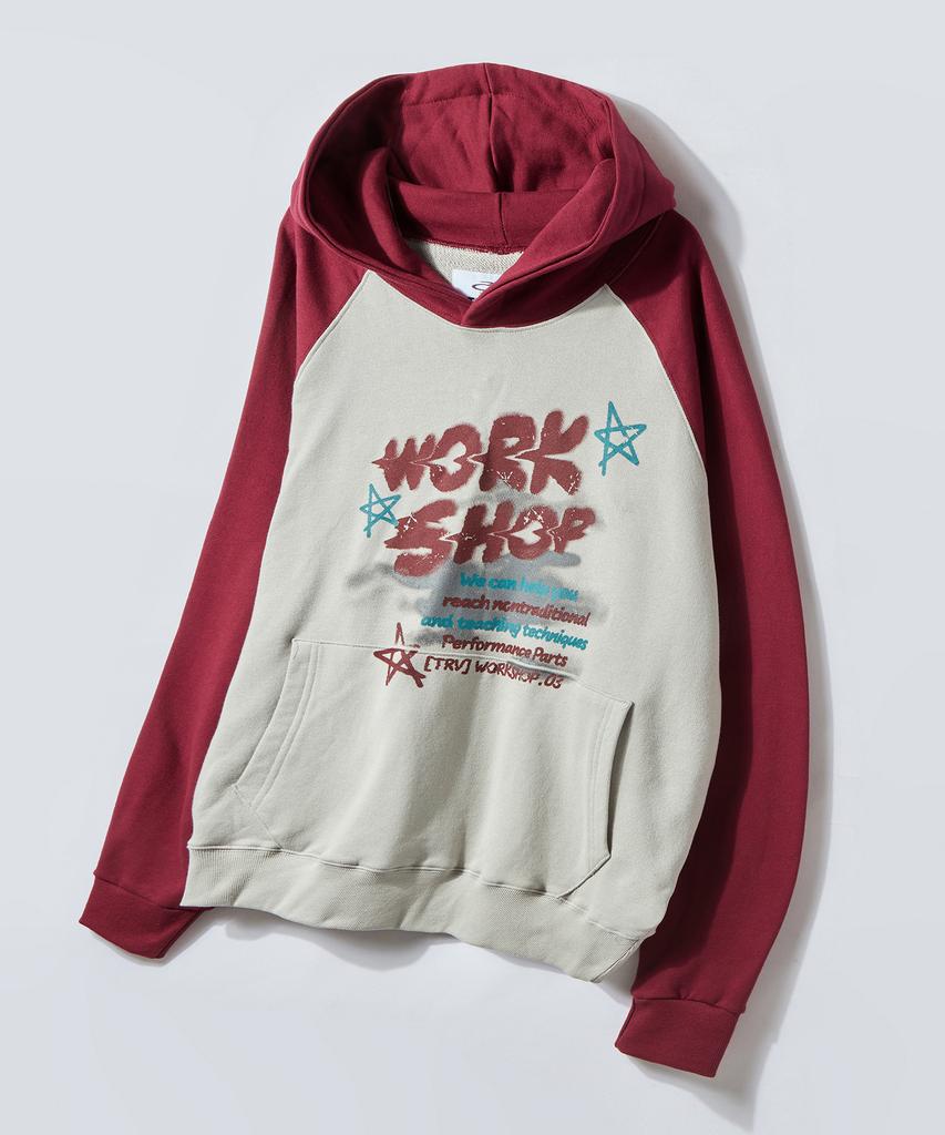Худи с рукавом реглан Mist Workshop Combination Серый