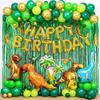 97pcs Dinosaur Birthday Party Decoration Balloons Arch Garland Kit Happy Birthday Balloons Foil Curtains Dino Themed Party