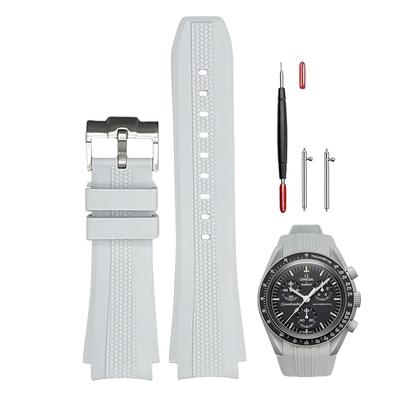 Силиконовый ремешок для часов Sibehill 20 мм для Omega и X, Swatch, MoonSwatch, Speedmaster.