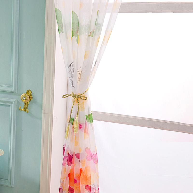 100*270см Большой Занавес на Кулиске с Принтом Бабочек Газ Тюль Прозрачный Домашний Декор Оконные Шторы Прозрачные Экраны Тюль