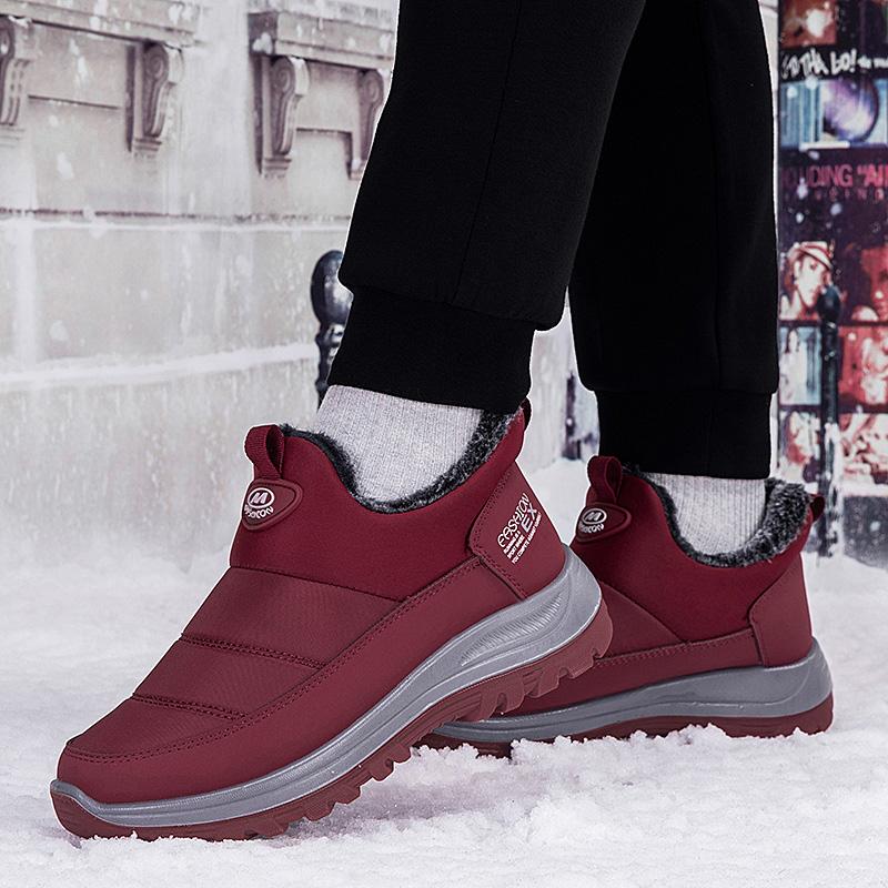 Мужские ботинки, непромокаемые зимние легкие зимние ботинки, мужская обувь на толстом теплом меху, ботильоны унисекс больших размеров, повседневная обувь без шнуровки