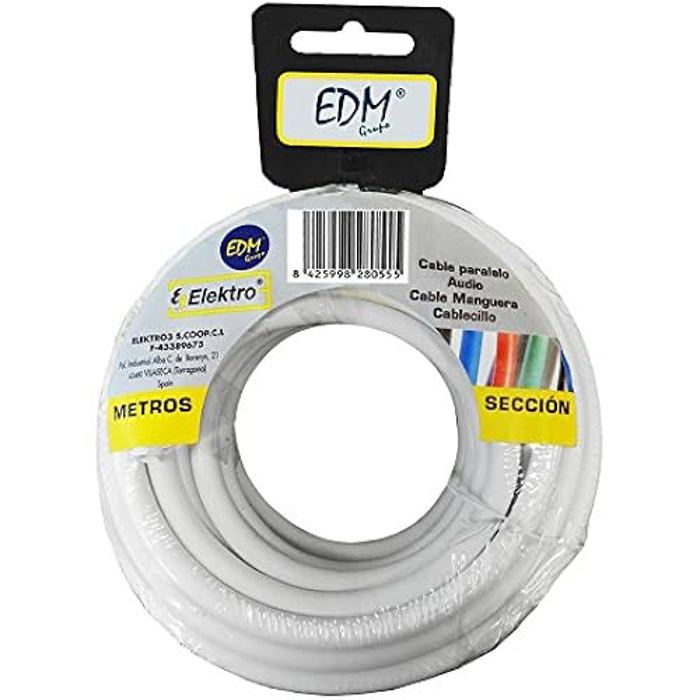 Moulinet de Tuyau - EDM - 28057 - Blanc - 2 x 0,75 mm - 15 m