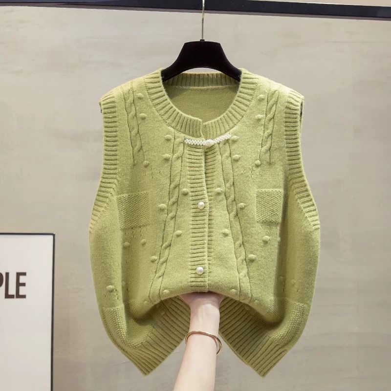 Дизайнерский маленький вязаный жилет женский осенне-зимний в китайском национальном стиле, без рукавов, жилет, кардиган, пальто