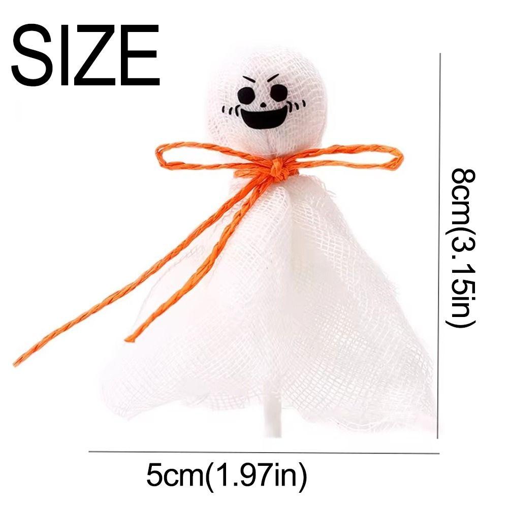 12 шт. Креативное украшение для Хэллоуина на леденец со стикером, тканевый чехол, украшение для конфет-призраков, без леденцов, простое в использовании