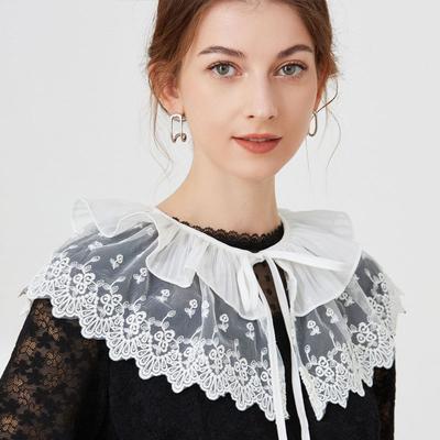 Винтажное кружевное фальшивое колье для женщин, модный дики, съемный фальшивый воротник, блузка, маленькая шаль