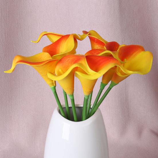 Yousheng 10 шт. Имитация каллы Реалистичный искусственный цветок Многоразовая искусственная калла с гибким стеблем для вазы Цветочная композиция Домашний декор