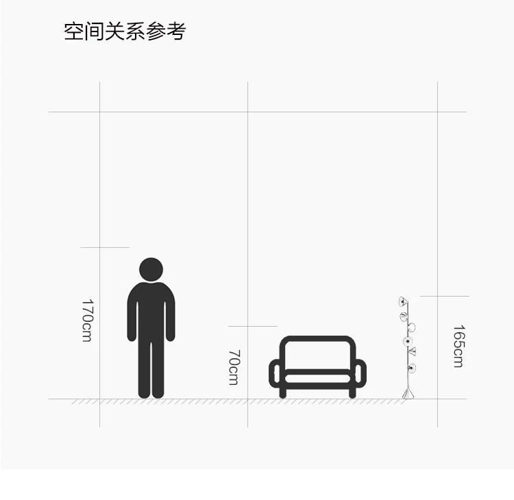 Скандинавский торшер Креативные 6 ламп Железный черный торшер Для гостиной Спальни Домашнего декора Черный торшер