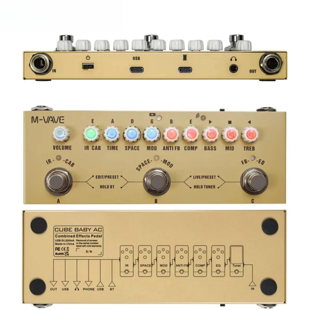 Переменный ток: 9 импульсных откликов кабинетов + эквалайзер | Студийный центр для акустического гитариста | Звукозаписывающая установка с перезаряжаемым аккумулятором, обеспечивающим до 12 часов работы