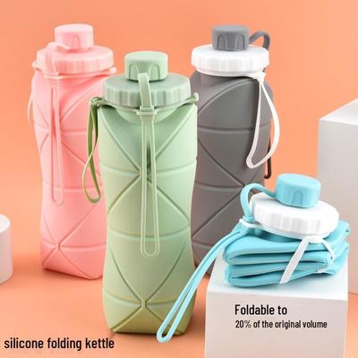 Складная силиконовая бутылка для воды большой емкости для занятий спортом на открытом воздухе и путешествий