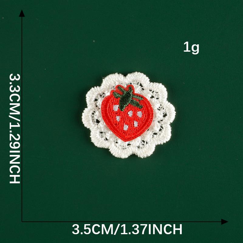 Оригинальная вышитая этикетка Аксессуары для волос Аксессуары Вишня Кружевная вышивка Наклейка DIY Нашивка Аксессуары для одежды Тканевая этикетка Тканевая наклейка