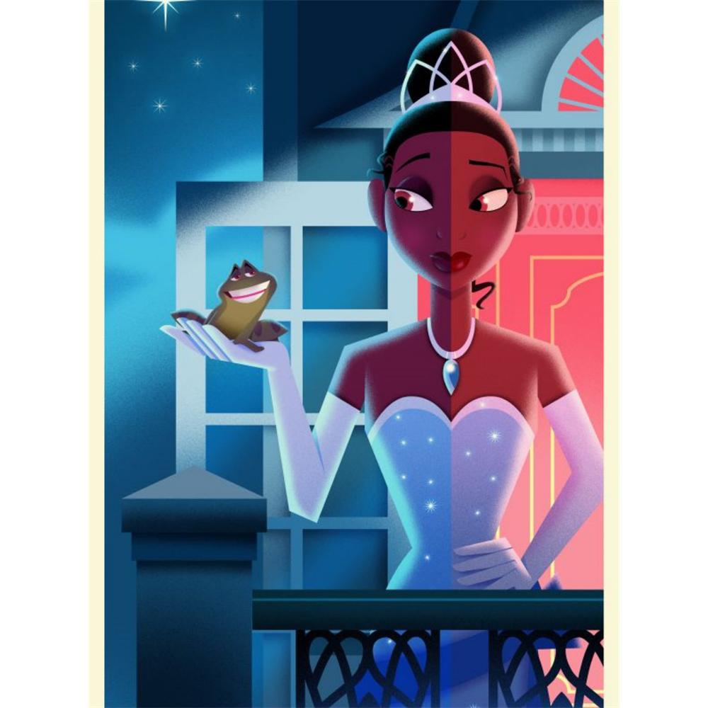 Disney Алмазная живопись Принцесса и лягушка Иллюстрация Милый мультяшный Набор для вышивания крестиком Творческая Мозаика для шитья 5D DIY Домашний декор