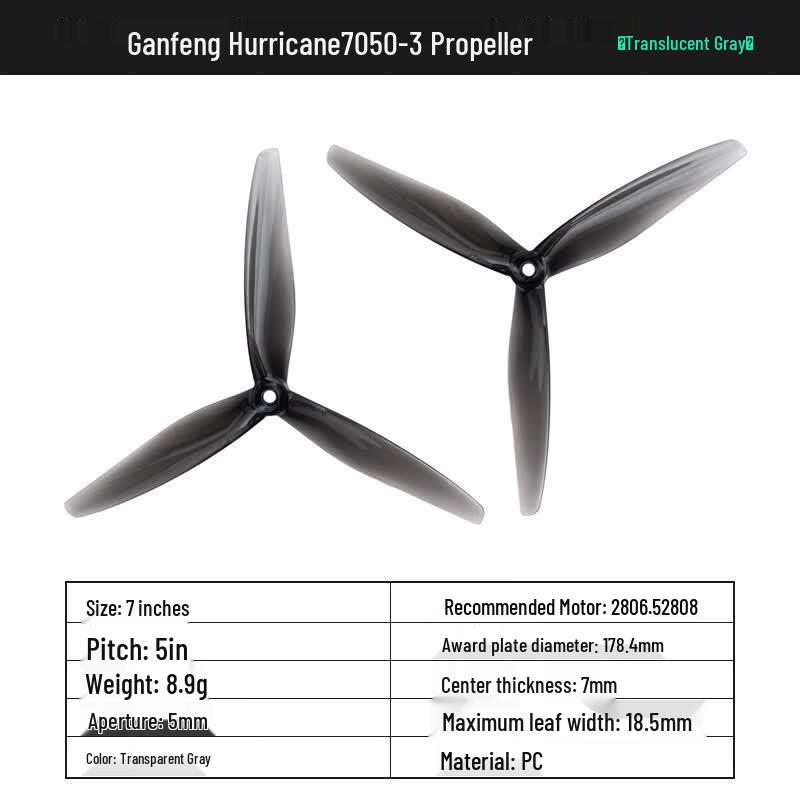 GEMFAN Hurricane 7050-3 7-дюймовый 3-лопастной FPV Дрон Пропеллер