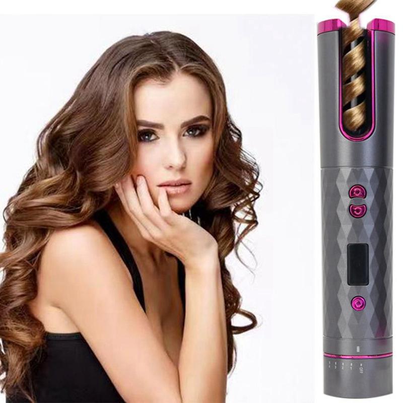 Fast Hair Curlers USB LCD Display Wireless Ceramic Rotating Curling Iron Curling Iron Hair Tools