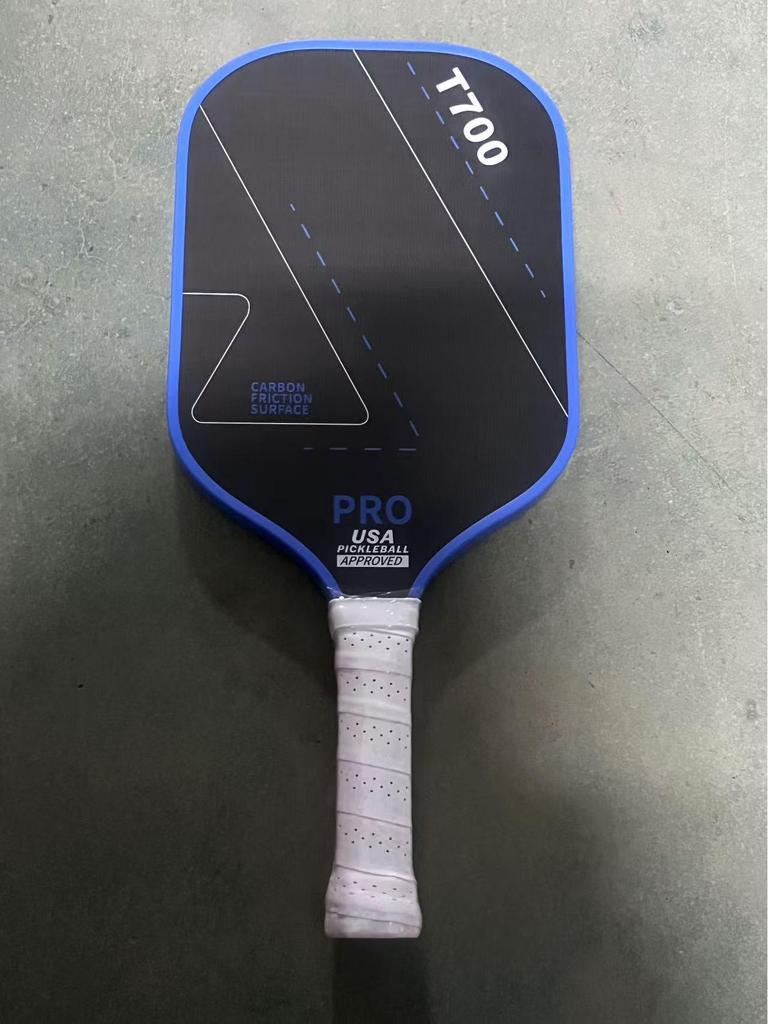 Падл для пиклбола из углеродного волокна T700 с матовым покрытием тканевой текстуры, толщина 16 мм, качество для профессиональных соревнований.