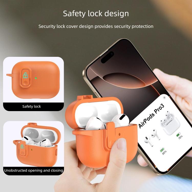 For AirPods Pro 2 / 1 XDcase Faux Leather Texture Security Lock TPU Earbud Case