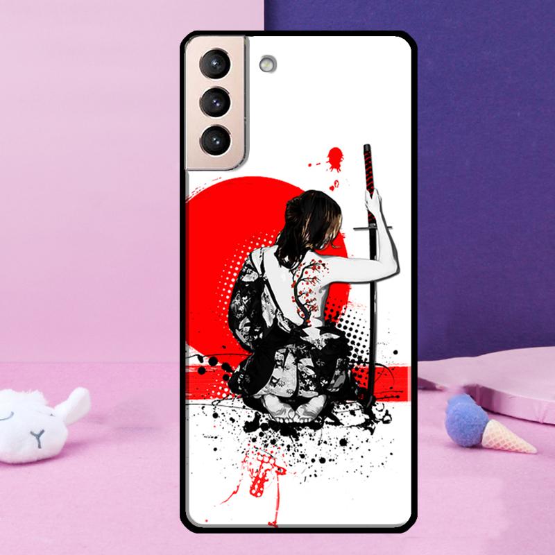 Чехол для телефона Аниме Девушка Самурай для Samsung Galaxy S25 Ultra S24 S23 Ultra S9 S10 S20 S21 S22 Plus S24 FE