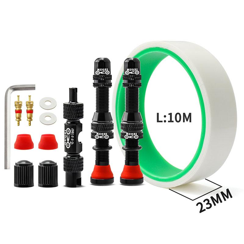 MUQZI Tubeless Tire Kit MTB Road Bike Tubeless Rim Sealing Tape & Schrader Valve & Valve Core Removal Tool Cycling Accessories