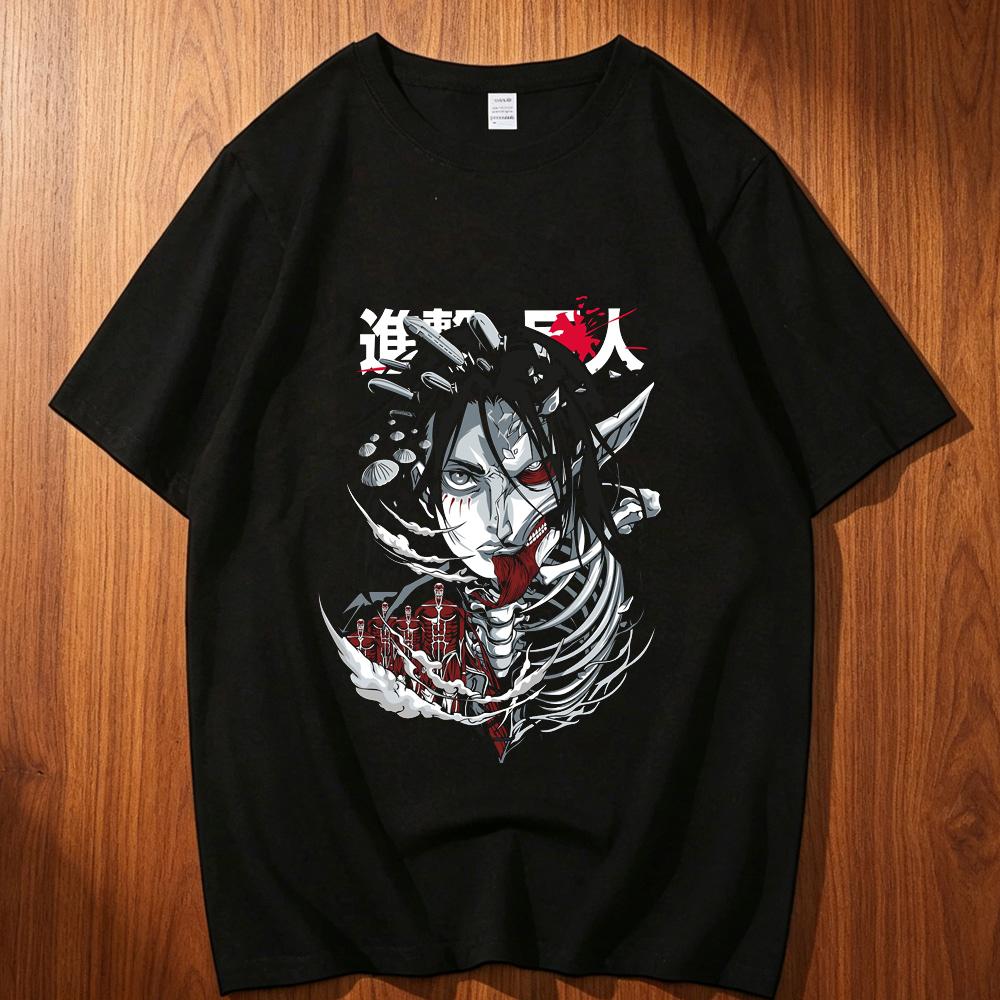 Attack On Titan Cotton T Shirt Teen Colorful Digital Punk Aesthetic Top Tees Kawaii University Psychedelic Vintage Wounisex Retro