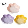 Healthy Ceramic Dog Bowl Cat Paw Shape for Cats, Anti-Whisker Fatigue Kitten Food Pet Feeder Water Dish, Microwave Dishwasher Safe Wide Shallow Plate