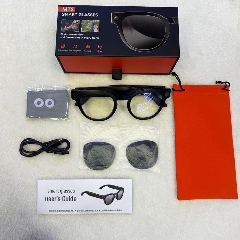 Smart Glasses MT3 with AI Recognition, Translation & Camera, 8MP Noise Reduction Glasses