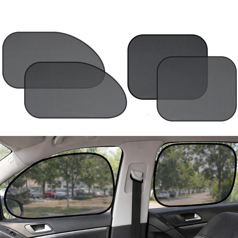 1-5PCS Car Window Sunshade Cover Sun UV Protection Auto Front Rear Black Window Curtain Side Glass Mesh Sunshades Accessories