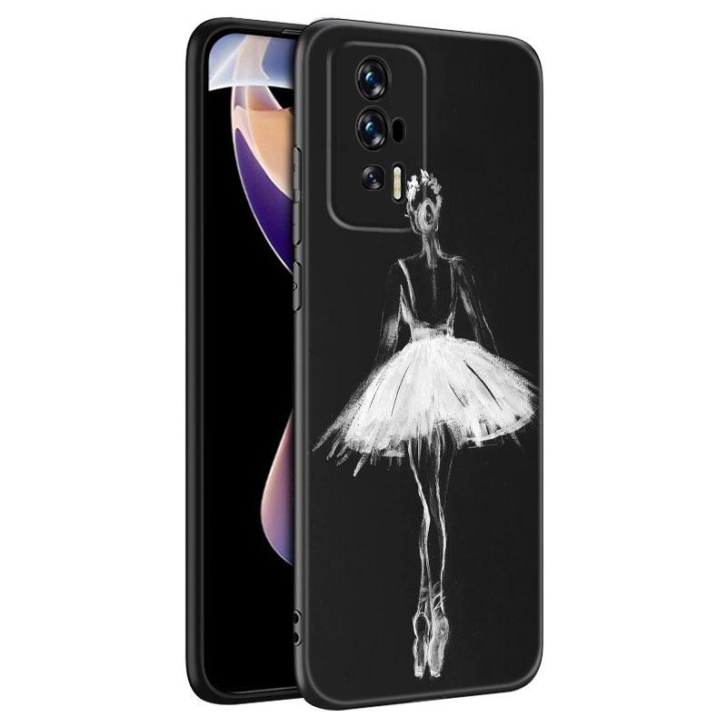 Черный силиконовый чехол для телефона с балериной для Xiaomi Redmi 7A 8A 9A 10A 11A 9C 10C 12C 13C 11 Prime A1 A2 Plus 12 4G Note 9T 12R