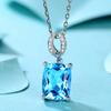 BELLA BOX Роскошное ожерелье с подвеской в ​​виде синего топаза для женщин, уникальное ожерелье для церемонии и помолвки, новые модные ювелирные изделия